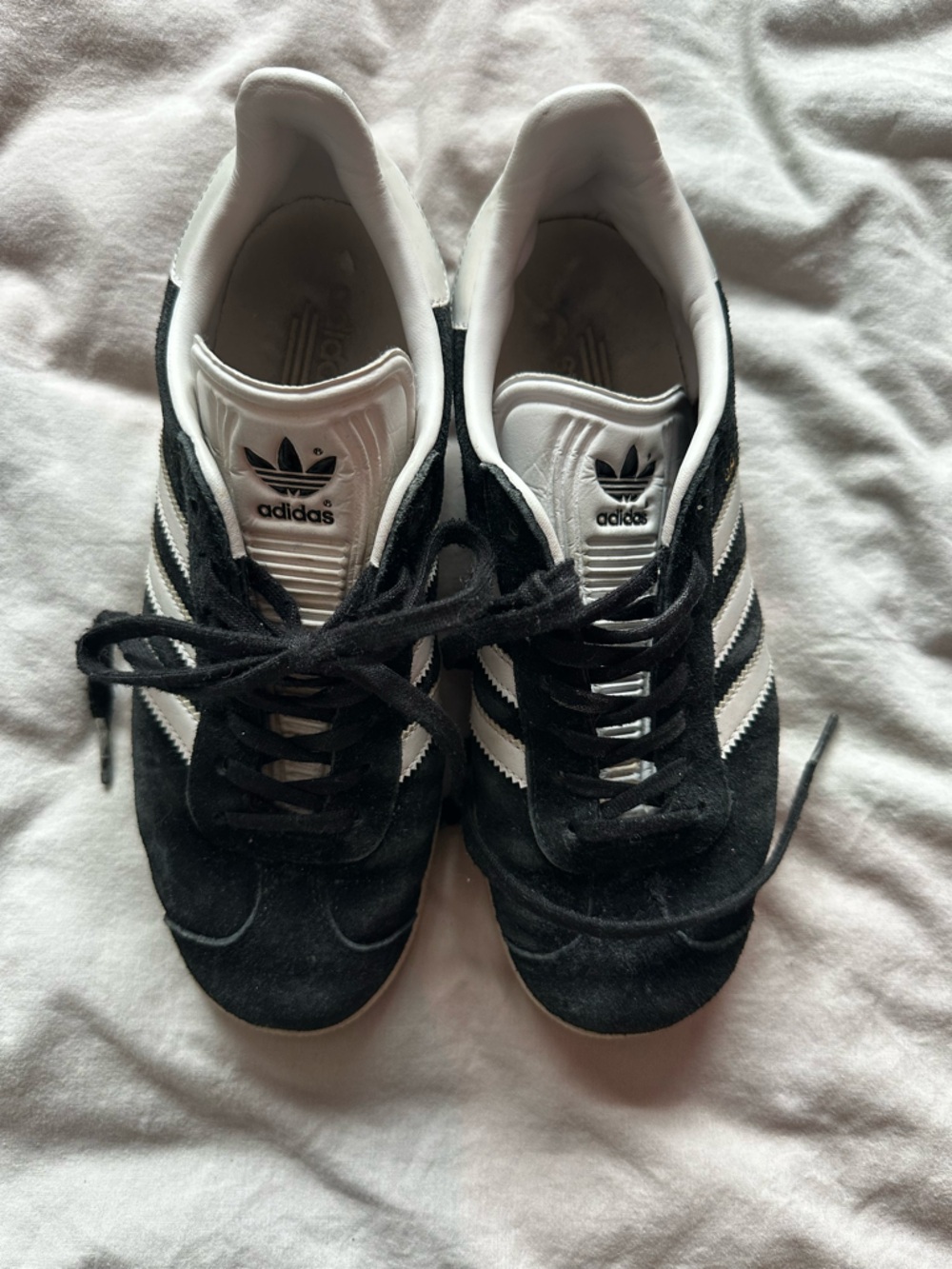 Adidas Originals Gazelle Black Suede White Stripe Sneakers Size US 5.5